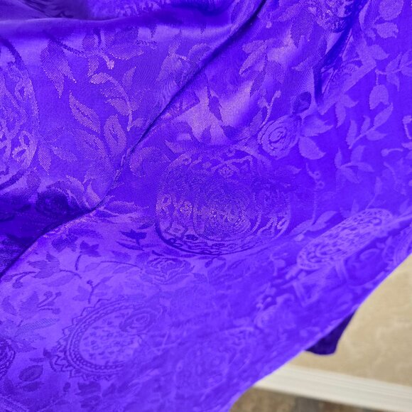 Victoria's Secret Size P Purple Jacquard Chemise Adjustable Straps Button Front - Picture 8 of 10